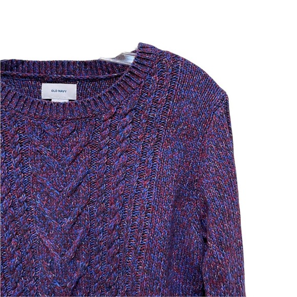 Old Navy Cable Knit Crew Neck Sweater Purple Size Large - Picture 6 of 8